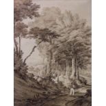 THE REV. JAMES BOURNE (1773-1854) THE HOLMWOOD NEAR LEITH HILL Brown wash and pencil drawing 36.5