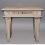 VICTORIAN GOTHIC PORTLAND STONE COMMUNION TABLE, by G T Mitchell, made in 1881 for the Portland