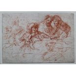 FOLLOWER OF JACOPO DA EMPOLI (1551-1640) A SHEET OF FIGURE STUDIES Red chalk, unframed Sheet 15.2