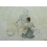 A GROUP OF EIGHT ASSORTED WATERCOLOURS AND DRAWINGS to comprise works by George Cruikshank, George