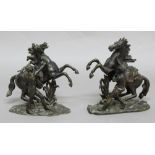 AFTER GUILLAUME COUSTOU, pair of Marley Horses, bronze, height 20cm (2)