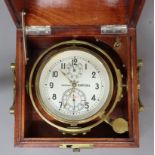 RUSSIAN SOVIET ERA TWO DAY MARINE CHRONOMETER, the 4" silvered dial inscribed Kirov, serial number
