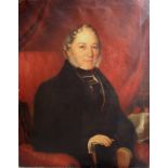 ENGLISH SCHOOL, 19th CENTURY PORTRAIT OF A GENTLEMAN Seated quarter length in an interior, wearing a