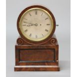 REGENCY MAHOGANY BRACKET CLOCK AND BRACKET, the 7 1/2" silvered dial inscribed Widenham/13 Lombard