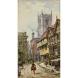 LOUISE RAYNER (1832-1924) LUDLOW: BROAD AND KING STREET, LOOKING TOWARDS ST. LAURENCE'S CHURCH