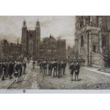 •AFTER GEORGE WOOLLISCROFT RHEAD (1855-1920) ETON: ABSENCE, IN THE SCHOOL YARD Etching, by Tom M.