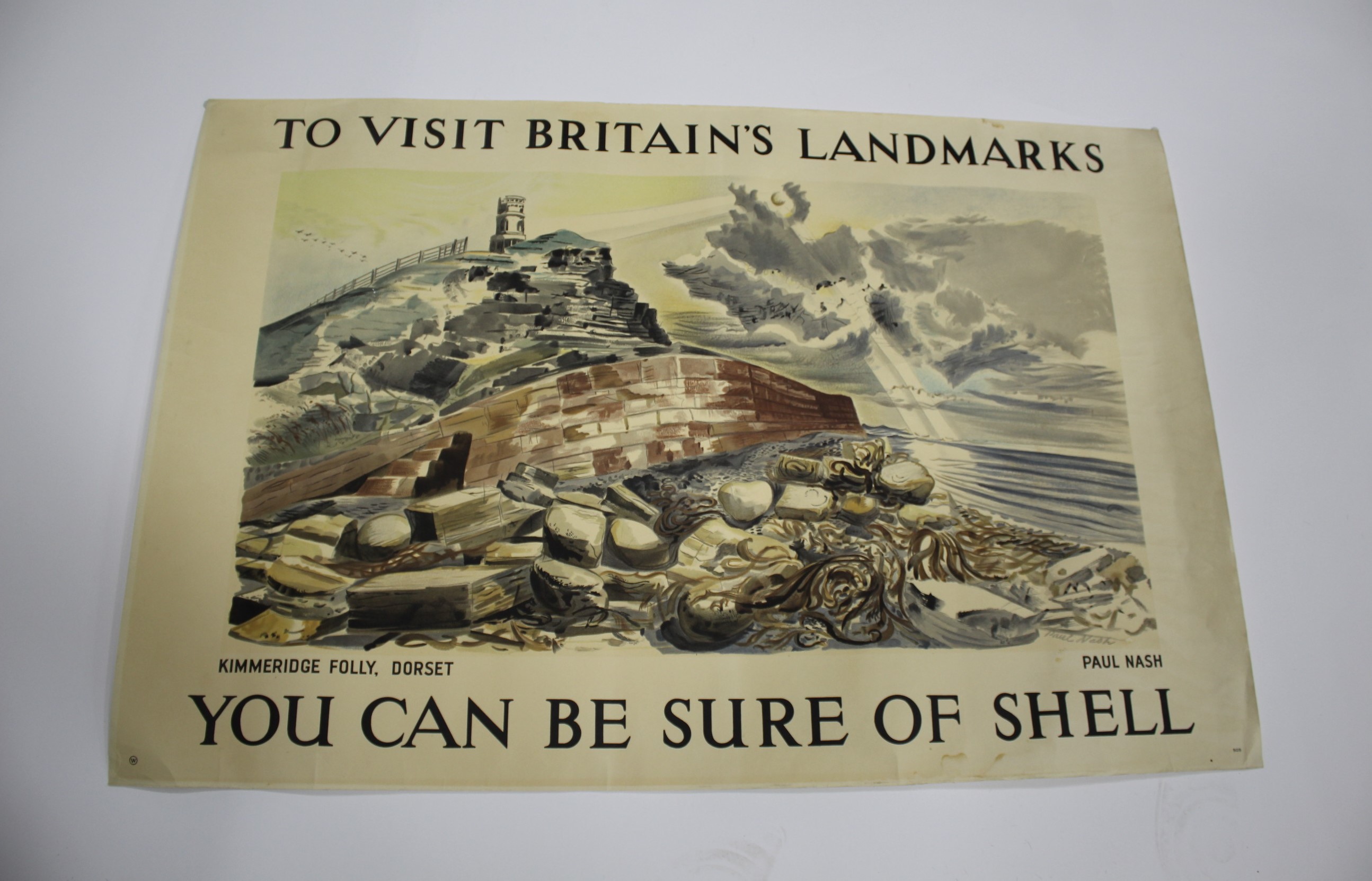 PAUL NASH (1889-1946) - SHELL POSTER 'KIMMERIDGE FOLLY', DORSET a rare lithograph in colours of - Image 7 of 7
