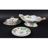SPODE PEARLWARE DESSERT SERVICE, earlier 19th century, in pattern 3439 of flowering and fruiting