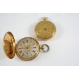 AN 18CT GOLD OPEN FACED POCKET WATCH the foliate engraved dial with Roman numerals, hands missing,