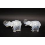 PAIR OF ART DECO GLASS ELEPHANTS probably made by James Jobling & Co, the opalescent Elephants