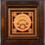 BRUCE JAMES TALBERT (1838-1881) - MARQUETRY PANEL. A marquetry panel to a design by Bruce Talbert, A