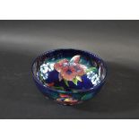 LARGE MOORCROFT BOWL - ORCHID the bowl painted in the Orchid design on the interior and exterior