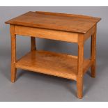 OLIVER MOREL (1916-2003) - COTSWOLD SCHOOL OAK SERVING TABLE a oak 2 tier table with chamfered