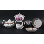 EXTENSIVE COLLECTION OF PINK LUSTRE TABLE WARES, mainly 19th century, including pearlware,
