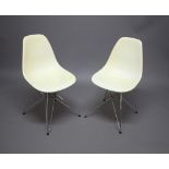 CHARLES & RAY EAMES - SET OF EIFFEL TOWER CHAIRS a set of six DSR fibreglass chairs with Eiffel