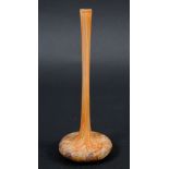 DAUM SOLIFLEUR GLASS VASE a small vase with a slender neck, with an orange colouration to the neck