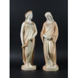 IL PENSEROSO AND L'ALLEGRO, a pair of Royal Worcester blush ivory figures, date code for 1905-6,