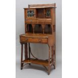 ARTS & CRAFTS DESK a walnut desk with fold down writing slope and inkwell compartments, and with