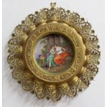 PAIR OF VIENNA STYLE PORCELAIN PLAQUES, 19th century, titled Jupiter und Calista and Rinaldo in