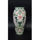 LARGE MOORCROFT VASE - BLAKENEY MALLOW a large limited edition modern Moorcroft vase, designed by