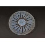 LALIQUE PLATE - EPIS in the Epis design, the plate moulded with a band of Barley, with blue