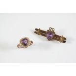 AN AMETHYST AND PEARL SET HEART-SHAPED RING the heart-shaped amethyst is set within a surround of