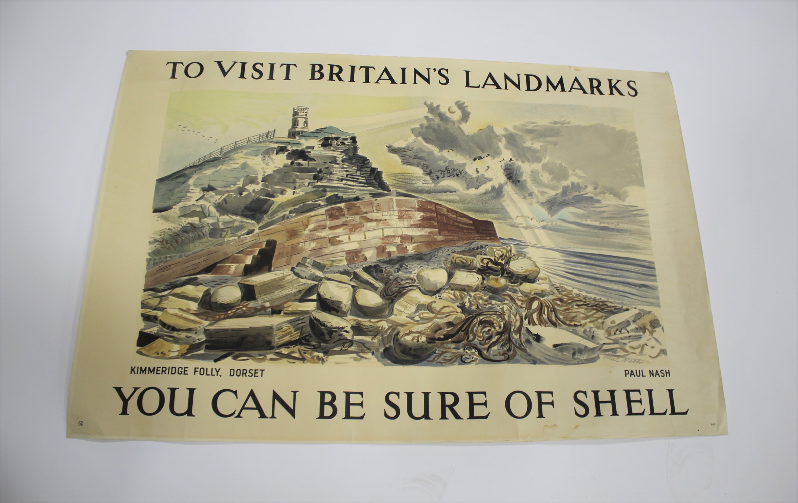 PAUL NASH (1889-1946) - SHELL POSTER 'KIMMERIDGE FOLLY', DORSET a rare lithograph in colours of - Image 2 of 7