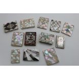 A QUANTITY OF VICTORIAN AND LATER CARD & NOTE CASES & BOXES (some with engraved silver mounts) and