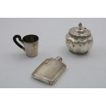 A LATE VICTORIAN TEA CADDY of lobed oval outline with a domed cover and wrythen finial, by Frederick