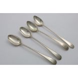 A PAIR OF GEORGE III OLD ENGLISH BEAD PATTERN BASTING SPOONS by William Sumner, London 1786, an