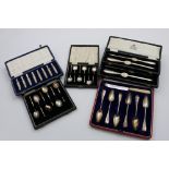 A CASED SET OF EIGHT CORN-ON-THE-COB HOLDERS by J.B. Chatterly & Sons Ltd., Birmingham 1969, a cased