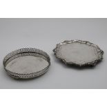 A LATE 18TH CENTURY PORTUGUESE SALVER of shaped circular outline on ball & claw feet, with an