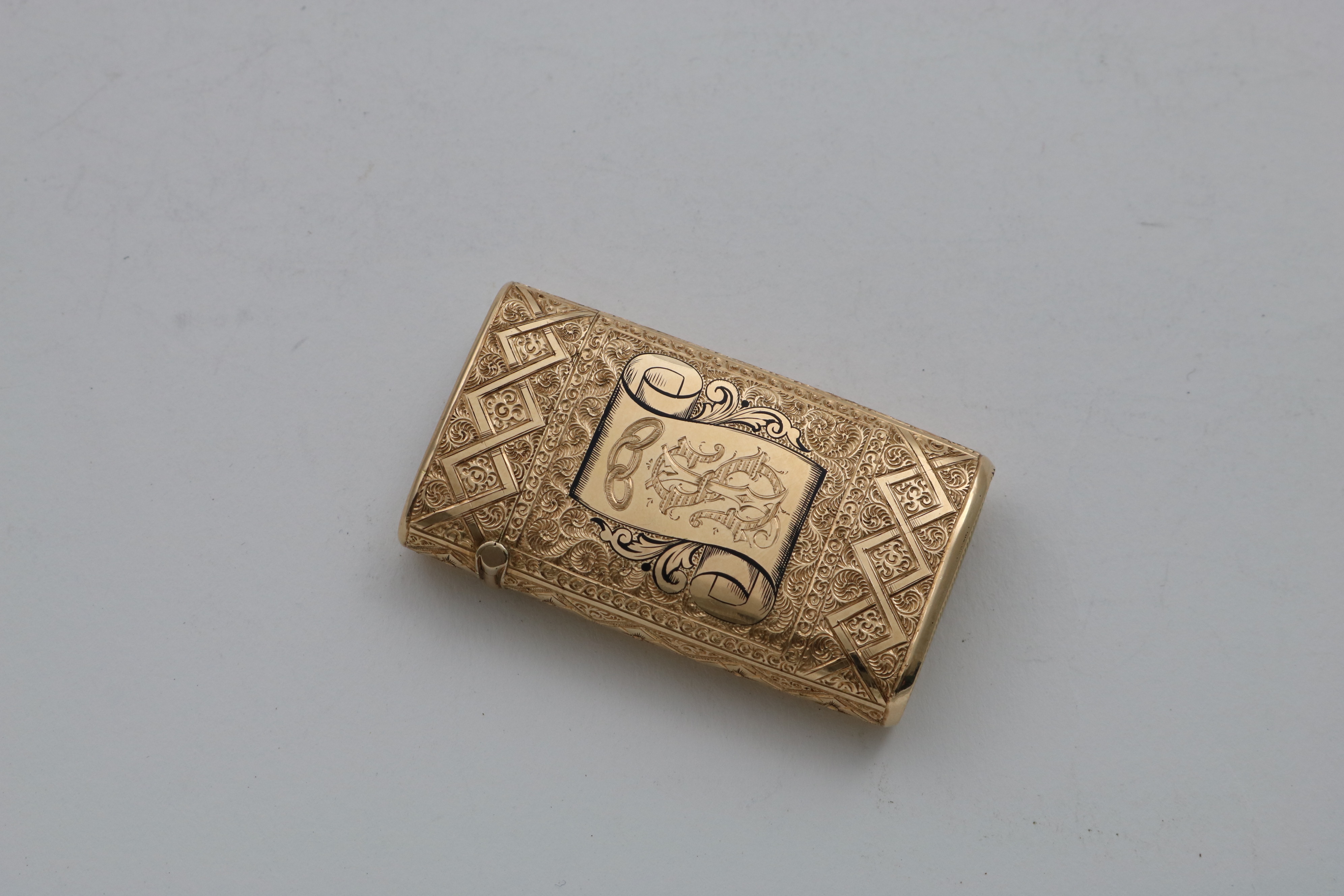 SAN FRANCISCO "GOLD RUSH":- A rare late 19th century North American gold vesta case, with bright- - Image 2 of 3