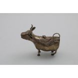 A LATE 19TH CENTURY CONTINENTAL COW CREAMER with English import marks for London 1892; 5.1" (13 cms)