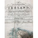 Palmer, James. A New and Improved Map of Ireland..., hand-coloured folding engraved map on 24