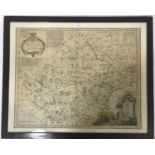 Kitchin, Thomas. A New Improved Map of Hartfordshire, hand-coloured engraved map, spotted, 655mm x