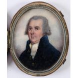 Attributed to Horace Hone (Anglo Irish 1754 - 1825) Miniature Portrait of a Gentleman c. 1790