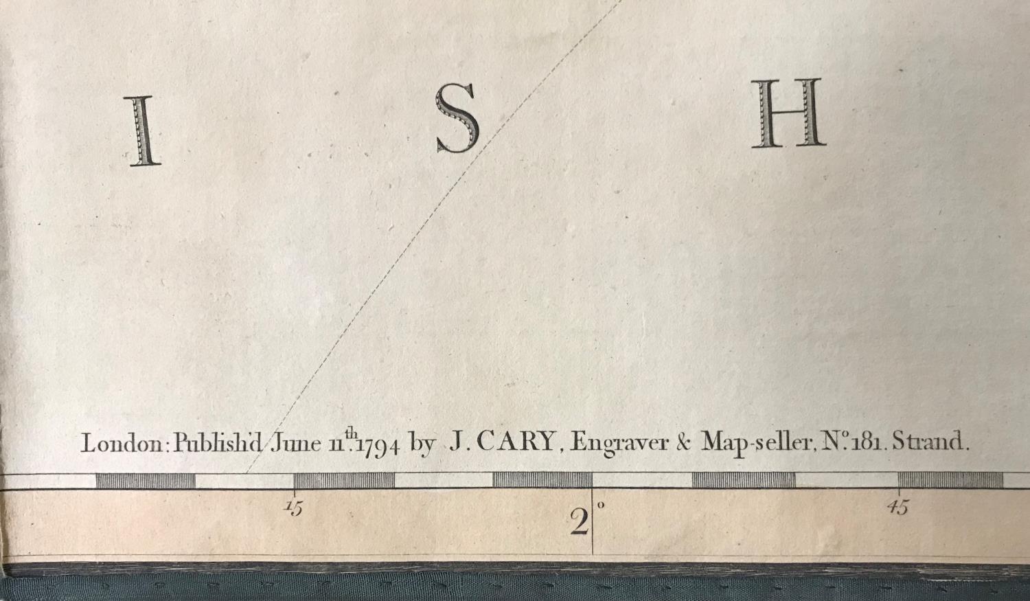 Cary, John. [Map of England - South only], large folding engraved map in 27 sections, backed on