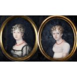 English School c. 1810 Miniature Portrait of Elizabeth Jane Barrett nee Turner (1800-1886) wearing