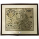 Ortelius, Abraham. Angliae Regni florentissimi nova descriptio..., hand-coloured engraved map,