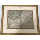 Speed, John. Somerset-Shire Described, hand-coloured engraved map, browning around fold, some repair