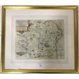 Kip, Wihelm. Hertfordiae Comitatus, engraved map, hand-coloured in outline, 344mm x 280mm, [