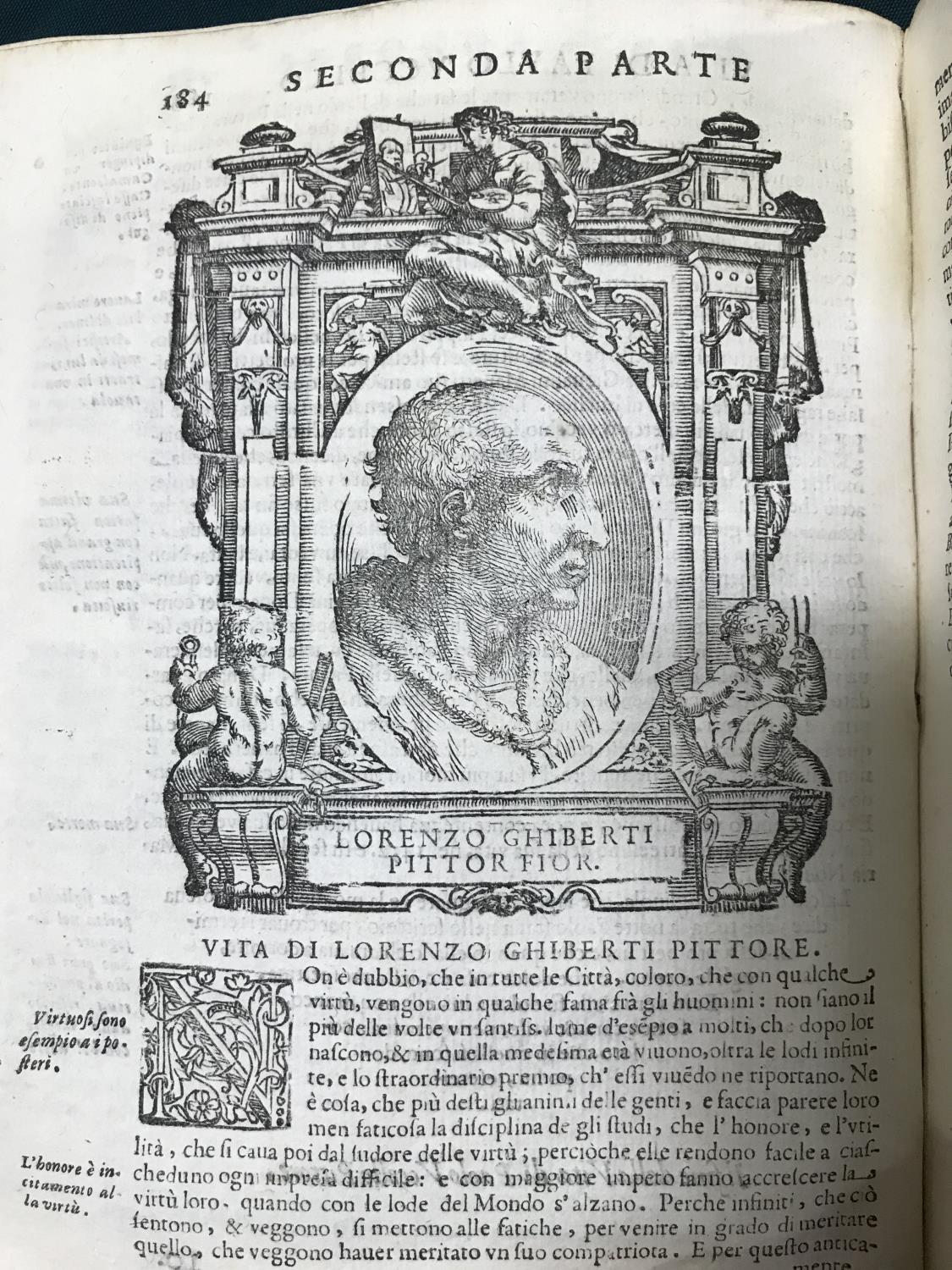 Vasari, Giorgio. Delle Vite De' piu Eccellenti Pittori, Scultori et Architetti, parts 1-3 bound in 2 - Image 5 of 5