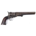 A COLT LONDON 36 CALIBRE REVOLVER. A six shot revolver by Colt, 36 calibre, lacking decorative scene