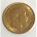 A HALF SOVEREIGN. An Edward VII Half Sovereign dated 1905.