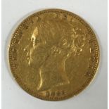 A QUEEN VICTORIA SOVEREIGN. A Queen Victoria 'Young Head' shield back Sovereign dated 1853.