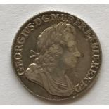A GEORGE I SHILLING, 1723. A 1723 George I Shilling, SSC in angles.