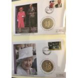 SIX ALBUMS OF COIN COVERS, VARIOUS ROYAL SUBJECTS. Six albums of commemorative coin covers, Royal
