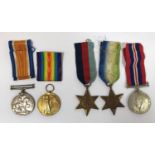 A GREAT WAR CASUALTY PAIR AND SECOND WORLD WAR MEDALS. A First World War pair named to 46389 A.C.