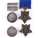 AN EGYPT 1882 AND KHEDIVE'S STAR TO THE SUSSEX REGIMENT. An Egypt 1882 Medal with Abu Klea and The